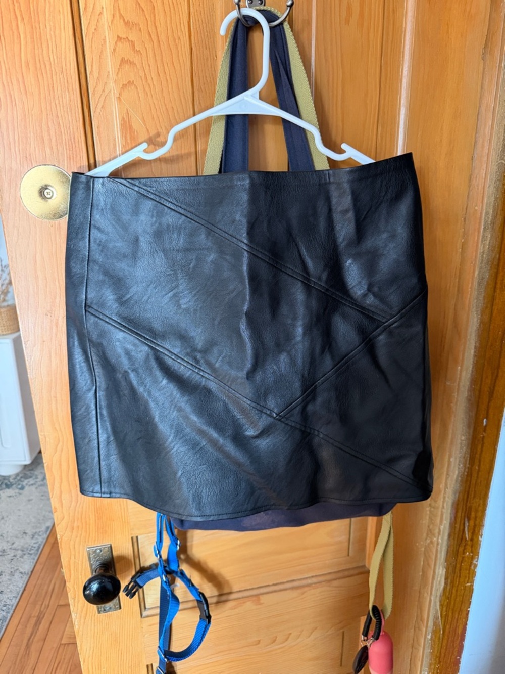 Topshop Black Leather Mini Skirt